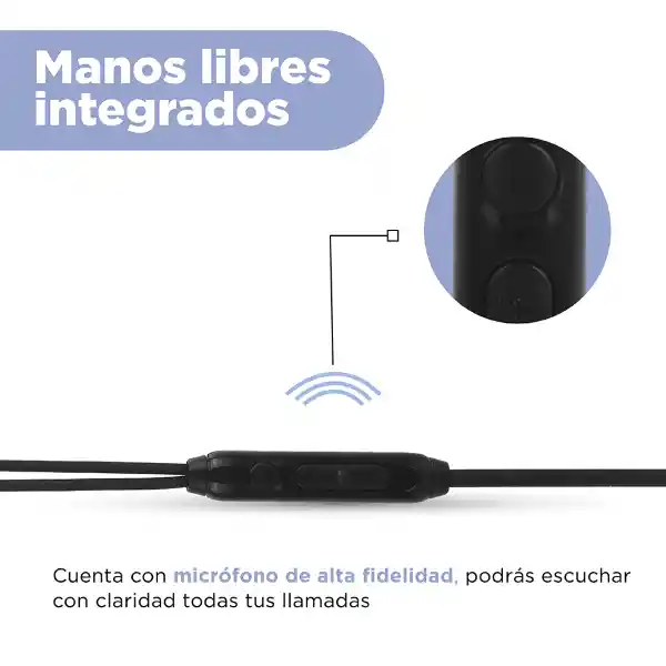 Audífonos Magnéticos de Cable Metal Mod Pa506 Negro Miniso