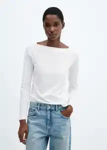 Camiseta Saco Blanco Talla M Mujer Mango