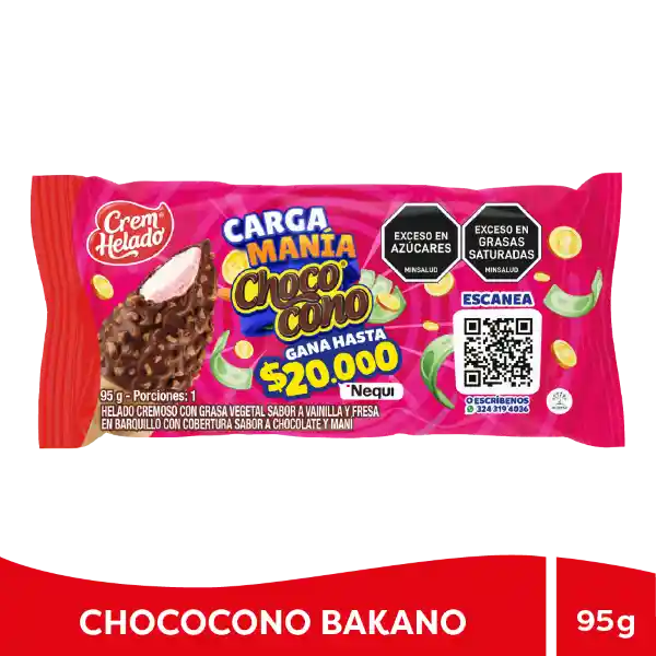 Chococono Helado Bakano Vainilla Fresa