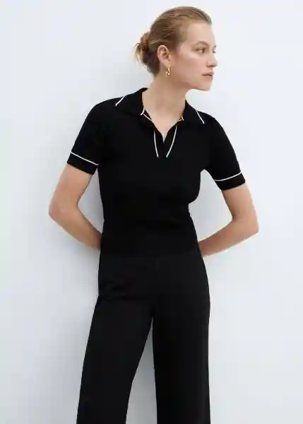 Pantalón Cintia Negro Talla 24 Mujer Mango