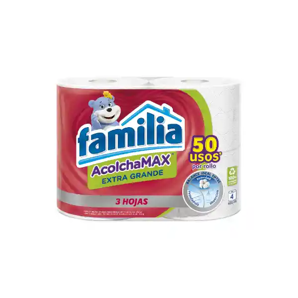 Familia Papel Higiénico Acolchamax Extra Grande X4 Rollos