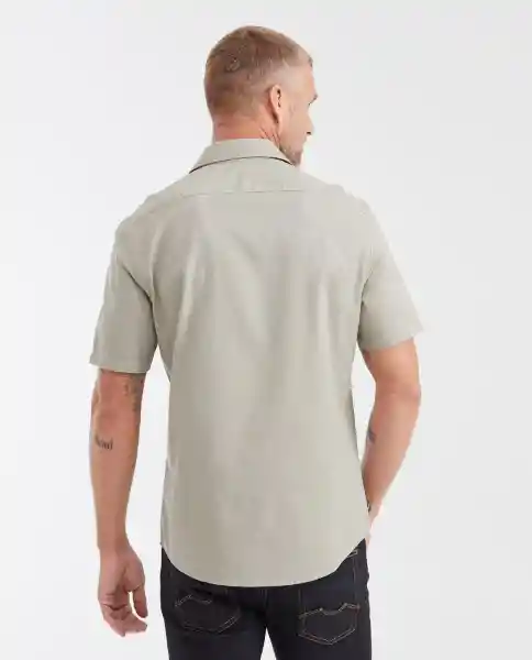 Camisa Manga Corta Slim Fit Gris Laurel Medio Talla S Chevignon