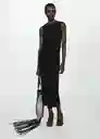 Vestido Fertina Negro Talla M Mujer Mango