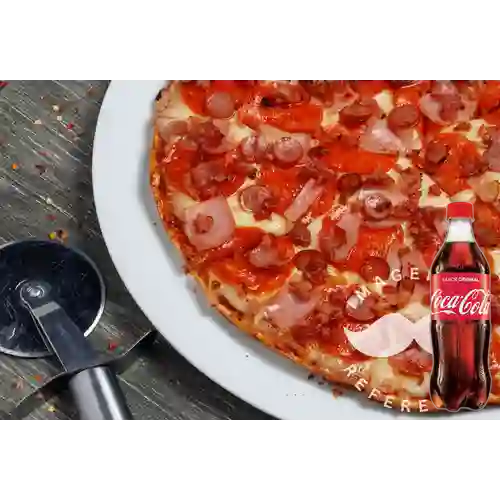 Combo Pizza Carnes  + Coca Cola Sabor Original 500ml