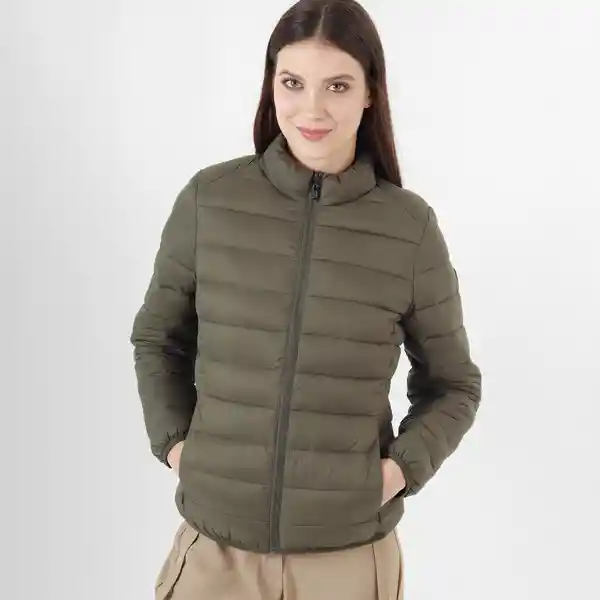 Chaqueta Cuello Alto Manga Larga Café Talla L 726184