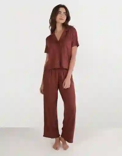 Pijama Aerie Vinotinto Talla Large 1853677 American Eagle
