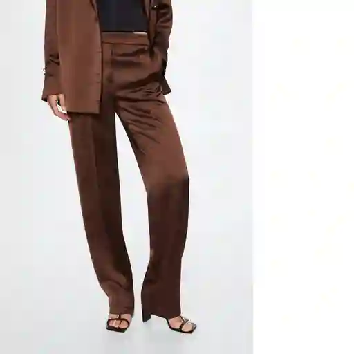 Pantalón Hana Chocolate Talla Xs Mujer Mango