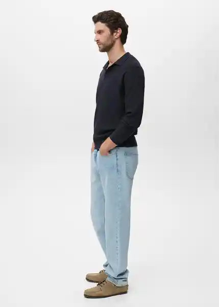 Camiseta Polo Antiguas Navy Talla L Hombre Mango