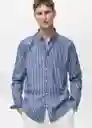 Camisa Pisa Navy Talla L Hombre Mango