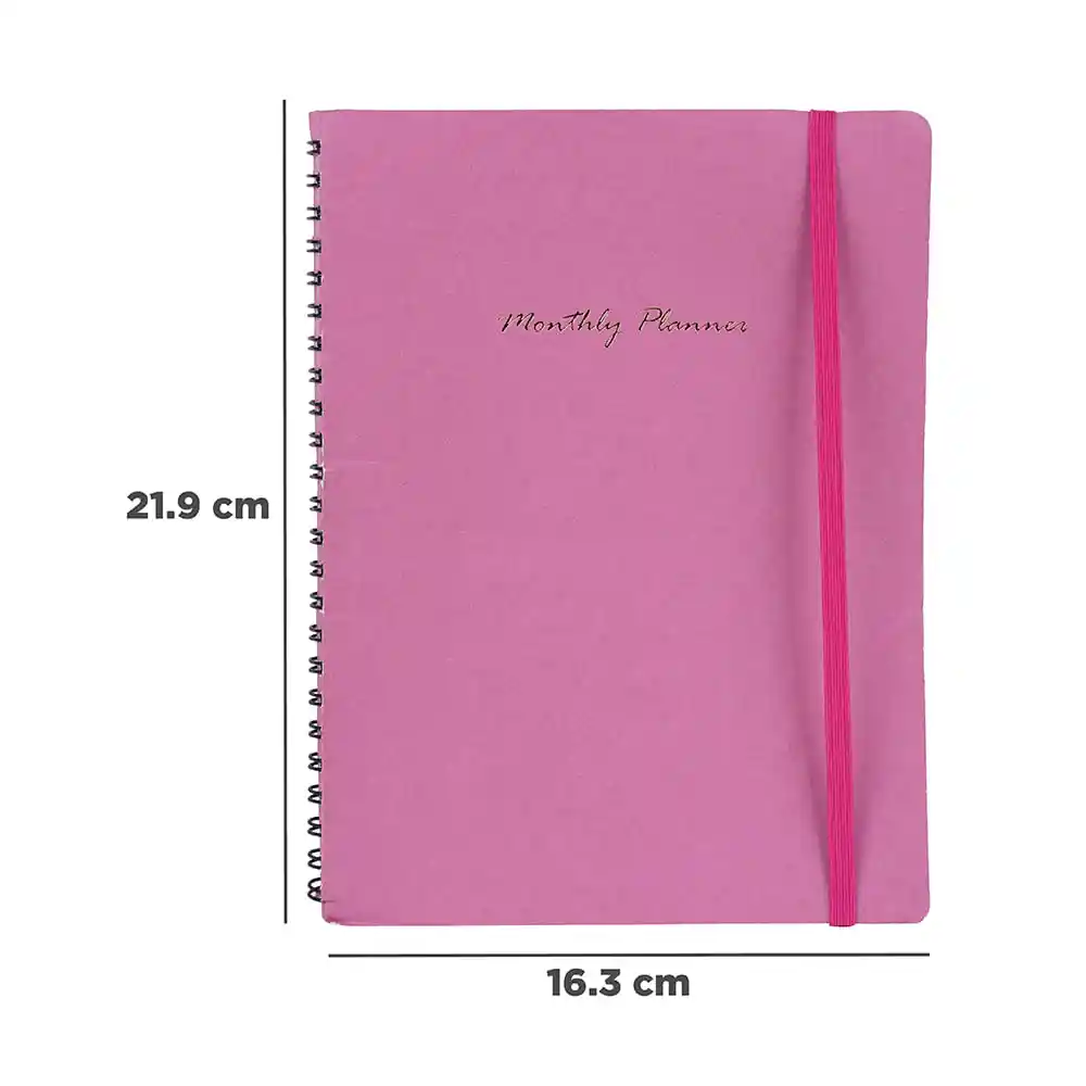 Cuaderno de Espiral con Plan Mensual Fucsia Miniso