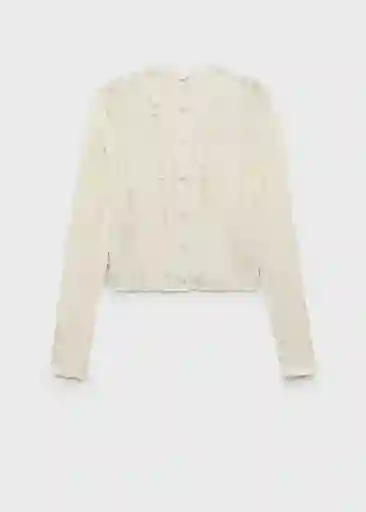 Cárdigan Mira Crudo Talla S Mujer Mango