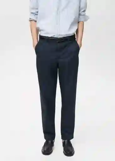 Pantalón Allen Navy Talla 40 Hombre Mango