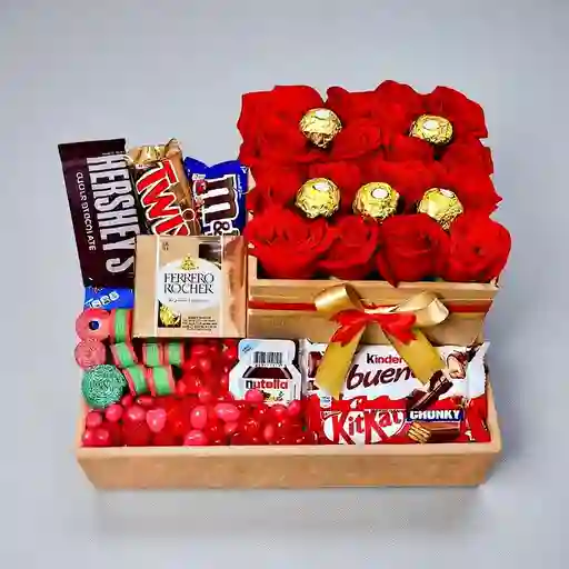Caja de Rosas y Dulces