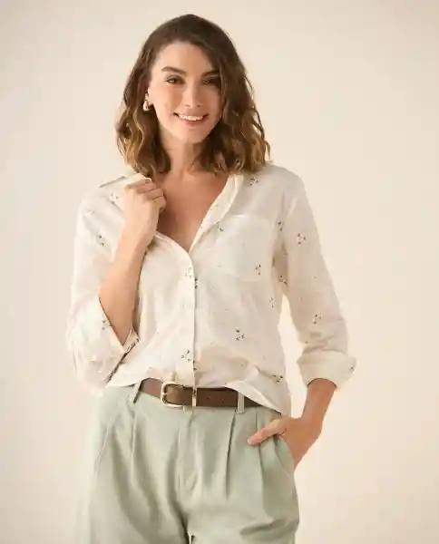 Camisa Blanco Celaje Claro Talla L 113G010 Esprit