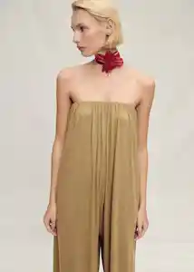 Enterizo Mono Lina Beige Talla S Mujer Mango