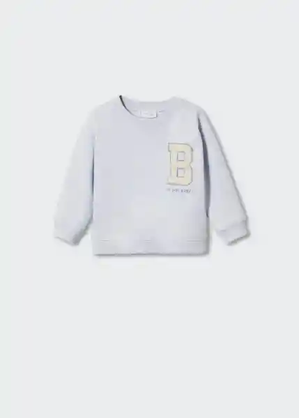 Sudadera Letterb Celeste Talla 71 Niñas Mango