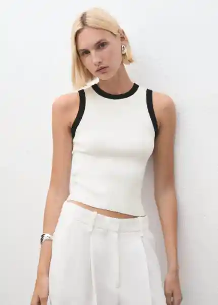 Top Fine Crudo Talla XS Mujer Mango