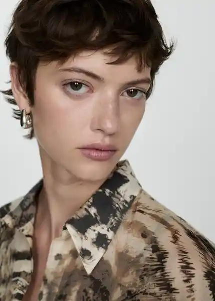 Camisa Misha Crudo Talla S Mujer Mango