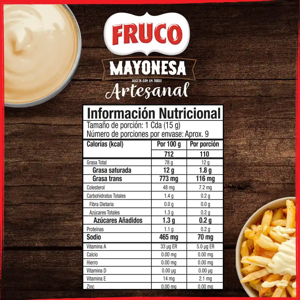 Mayonesa receta Artesanal Fruco 140G