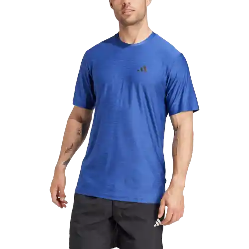 Adidas Camiseta Stretch Manga Corta Hombre Azul T L