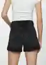 Short Mom80 Tejano Negro Talla 36 Mujer Mango