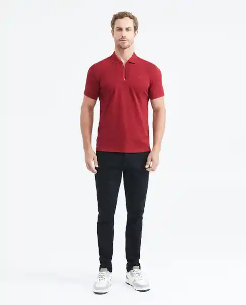 Camiseta Polo Zipper Rojo Marsala Ultraoscuro Talla XS Chevignon