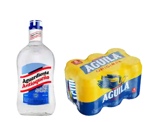 Combo Aguardiente Antioqueño + Águila 6 Und