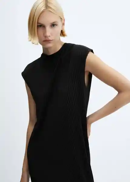 Vestido Jungla-A Negro Talla L Mujer Mango