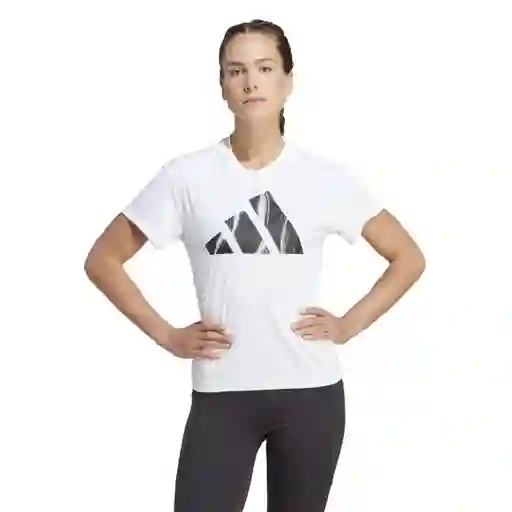 Adidas Camiseta Run it Bl Tee Para Mujer Blanco Talla S