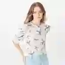 Camiseta Cuello Redondo Manga 3/4 Morado Talla M 711821