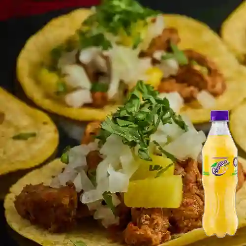 Combo Tacos de Carne Al Pastor X3 +Quatro Orig 400ML
