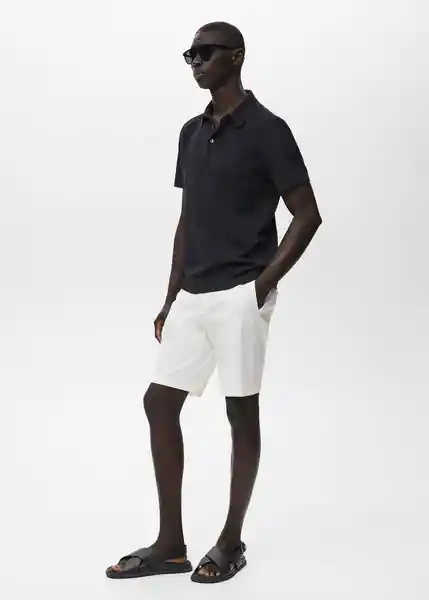 Camiseta Polo Ezequi Azul Noche Talla S Hombre Mango
