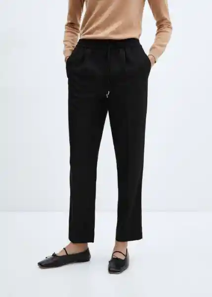 Pantalón Bruce Negro Talla S Mujer Mango