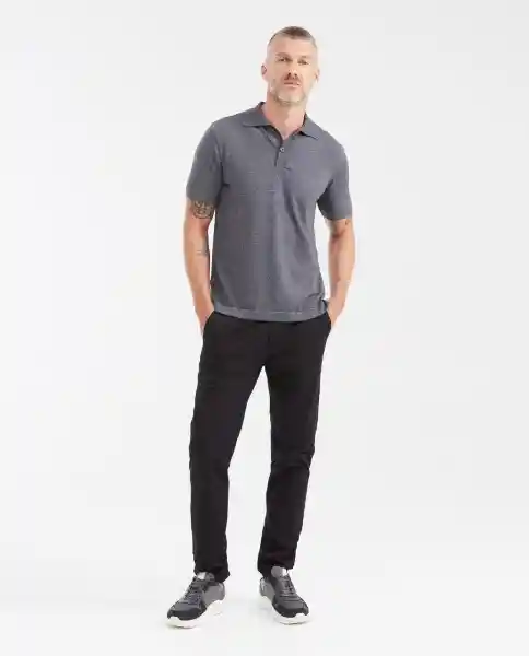 Camiseta Tejida Polo Ease Gris Acero Medio Talla M Chevignon