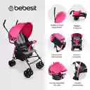 Coche Paseador Click Rosado Bebesit Gk2020P