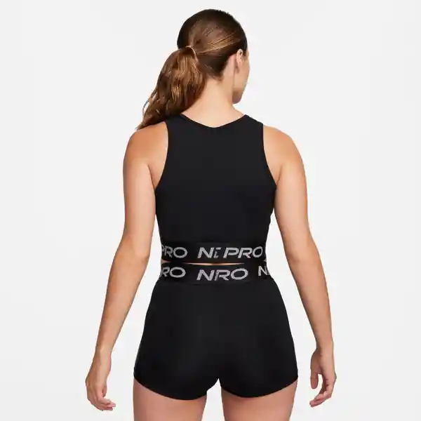 Nike Camiseta W Np Df Crop Tank Shine Mujer Negro M