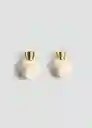 Pendientes Fina Beige Talla 99 Mujer Mango