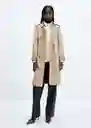 Chaqueta Trench Polana Camel Talla S Mujer Mango