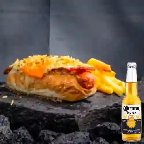 Combo Hot Dog Bohemio + Cerveza Corona 355 ml