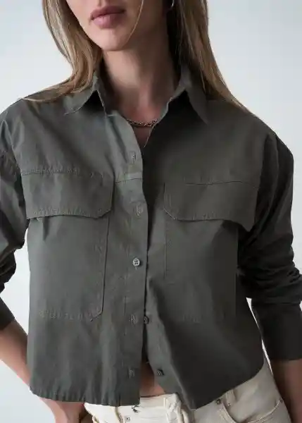 Camisa Amaranta Mujer Gris Cable Talla L 419g319 Naf Naf