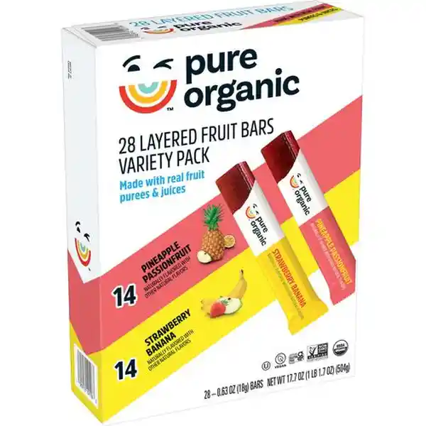 Pure Organic Barra de Frutas Orgánicas Sabores Variados