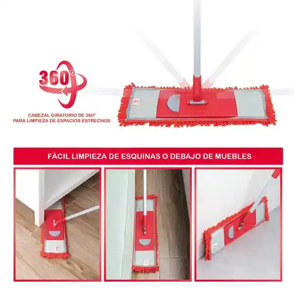 Triple Clean Mopa de Microfibra 120 x 40 cm
