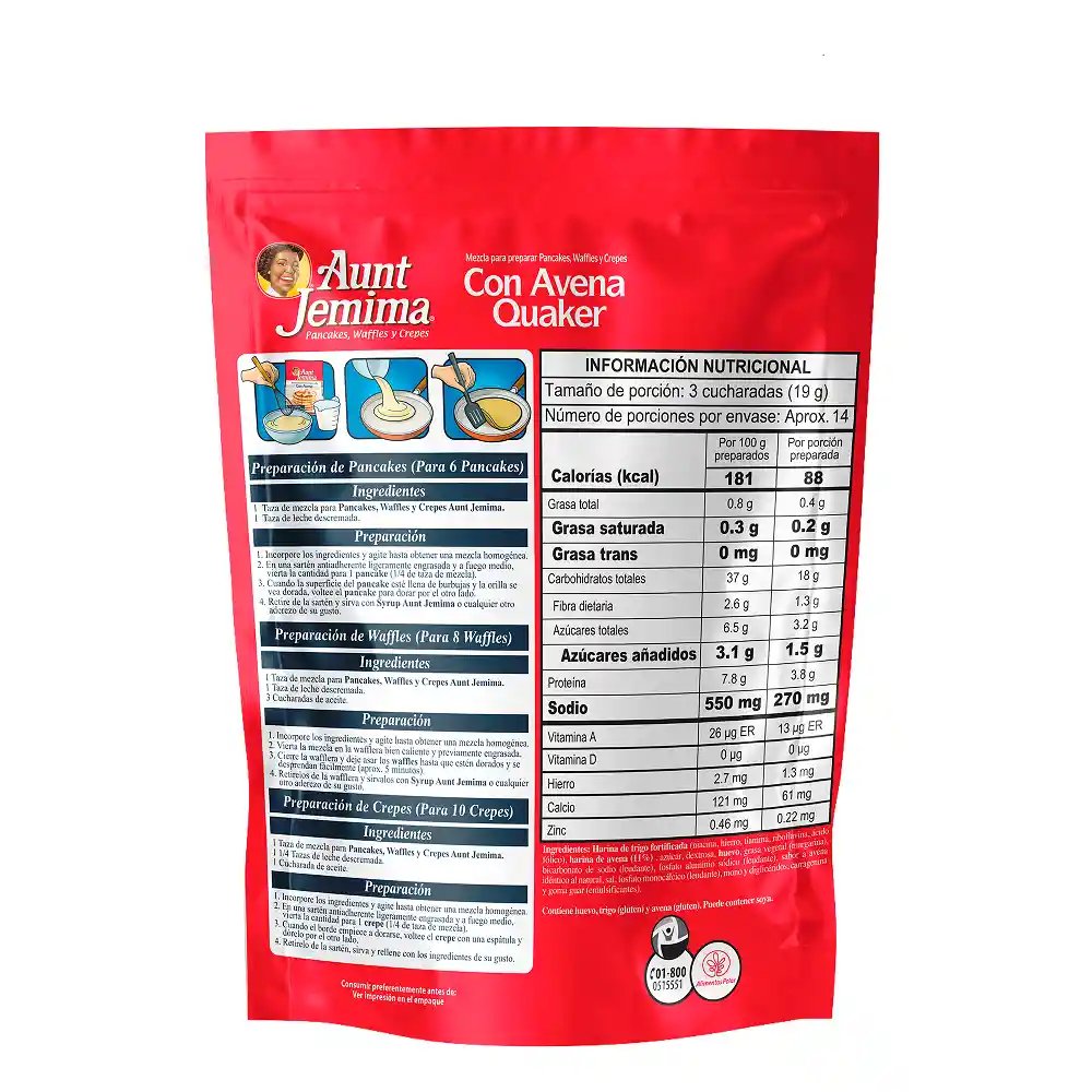 Pancake Aunt Jemima Avena 275g