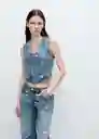 Chaleco Massy Tejano Medio Talla S Mujer Mango