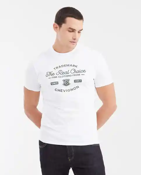 Camiseta Fine Clothing Masculino Blanco 0 Claro T XXL Chevignon