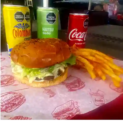 Hamburguesa Sencilla, Papas y Gaseosa