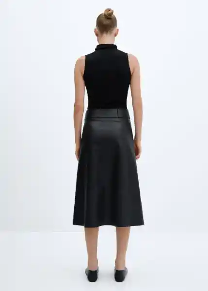 Falda Paros Negro Talla L Mujer Mango