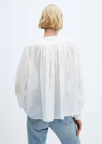 Blusa Olivia Blanco Talla M Mujer Mango