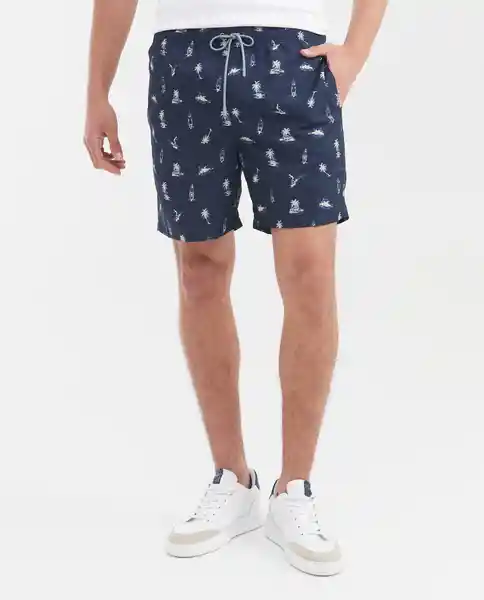 Short Boat Print Swimwear Azul Dark Ultraoscuro T L Chevignon