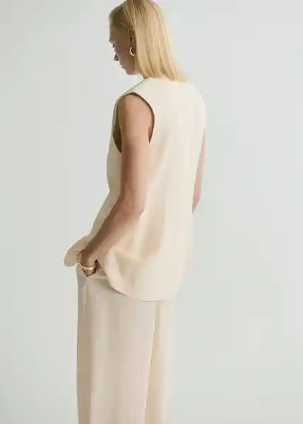 Chaleco Mire Vainilla Talla S Mujer Mango
